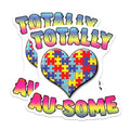 (2 Pack) Autism Awareness Stickers - Rainbow Puzzle Heart - Totally Awesome Stickers - 5" On Longest Side - Sticks to Smooth Flat Surfaces - Made in USA - BMCS6860