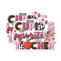 (2 Pack) Cupid's Favorite Teacher Magnets - Teacher Appreciation - Valentine's Day Magnets - 5" On Longest Side - Premium Magnet - for Cars, Refrigerators, Toolboxes, Lockers - Made in USA - MAG17117