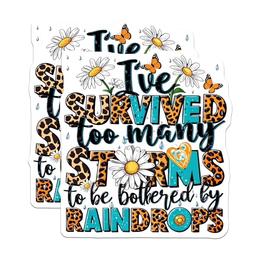 (2 Pack) I ve Survived Too Many Storms Magnets Magnets - Inspirational Quote - Floral Design - 5" On Longest Side - Made in USA - Sticks to Refrigerators & Metal Surfaces - MAG8921