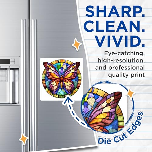 (2 Pack) Stained Glass Butterfly Magnets - Mosaic Fridge Decor - Colorful Kitchen Accent - 5 Inches On Longest Side - Thick Durable Magnet - Made in USA - MAG27324