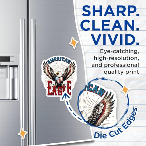 (2 Pack) American Eagle Magnets - Patriotic Decor - Americana Decorations - Bold Eagle Design - 5" On Longest Side - for Cars, Fridges, Toolboxes - Made in USA - MAG7402