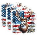 (3 Pack) American Deer Decals - USA Flag Decals - Laptop Decals - 3 Inches On Longest Side - Easy Peel & Apply - Made in USA - 3MCS8594