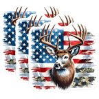 (3 Pack) American Deer Decals - USA Flag Decals - Laptop Decals - 3 Inches On Longest Side - Easy Peel & Apply - Made in USA - 3MCS8594