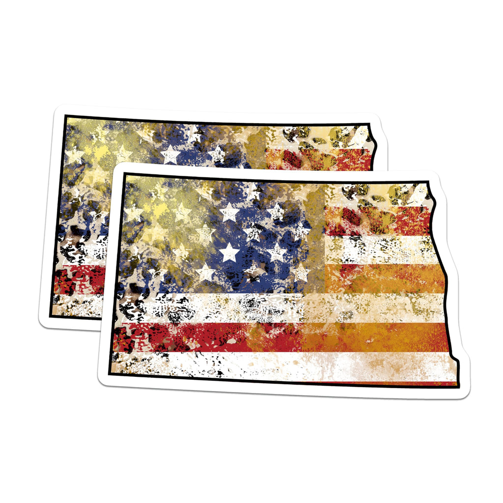 (2 Pack) North Dakota Magnets - ND Flag State - American Flag ND - United States Magnet - 5" On Longest Side - Premium Magnet - for Cars, Refrigerators, Toolboxes, Lockers - Made in USA - MAG17251