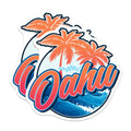 (2 Pack) Oahu Hawaii Magnets - Tropical Palm Tree Art - Island Souvenir Fridge Magnets - 5" On Longest Side - Premium Magnet - for Cars, Refrigerators, Toolboxes, Lockers - Made in USA - MAG18016