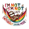 (2 Pack) Sloth Energy Saving Mode Stickers - Lazy Sloth Hammock Stickers - Cute Animal Motivation Stickers - 5" On Longest Side - Sticks to Any Smooth Flat Surface - Made in USA - BMCS2739