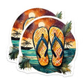 (2 Pack) Colorful Flip-Flop Beach Magnets Magnets - Tropical Summer Vibe - 5" On Longest Side - Made in USA - Sticks to Refrigerators & Metal Surfaces - MAG9329