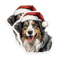 (2 Pack) Australian Shepherd Magnets - Christmas Dog Decor - Holiday Pet Art - 5 Inches On Longest Side - Thick Durable Magnet - Made in USA - MAG27668