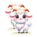 (2 Pack) Cute Baby Goat Magnets - Kawaii Farm Animal - Refrigerator Decor for Kitchen Whiteboard - 5 Inches On Longest Side - Thick Durable Magnet - Made in USA - MAG38517