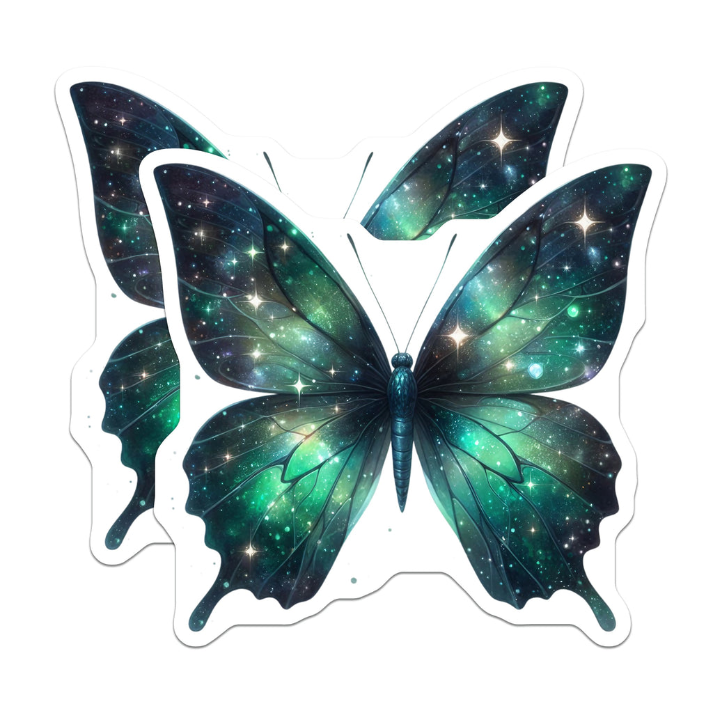 (2 Pack) Cosmic Butterfly Magnets - Starry Night Insect Decor - Whimsical Celestial Kitchen Refrigerator Locker Accessory - 5 Inches On Longest Side - Thick Durable Magnet - Made in USA - MAG38480