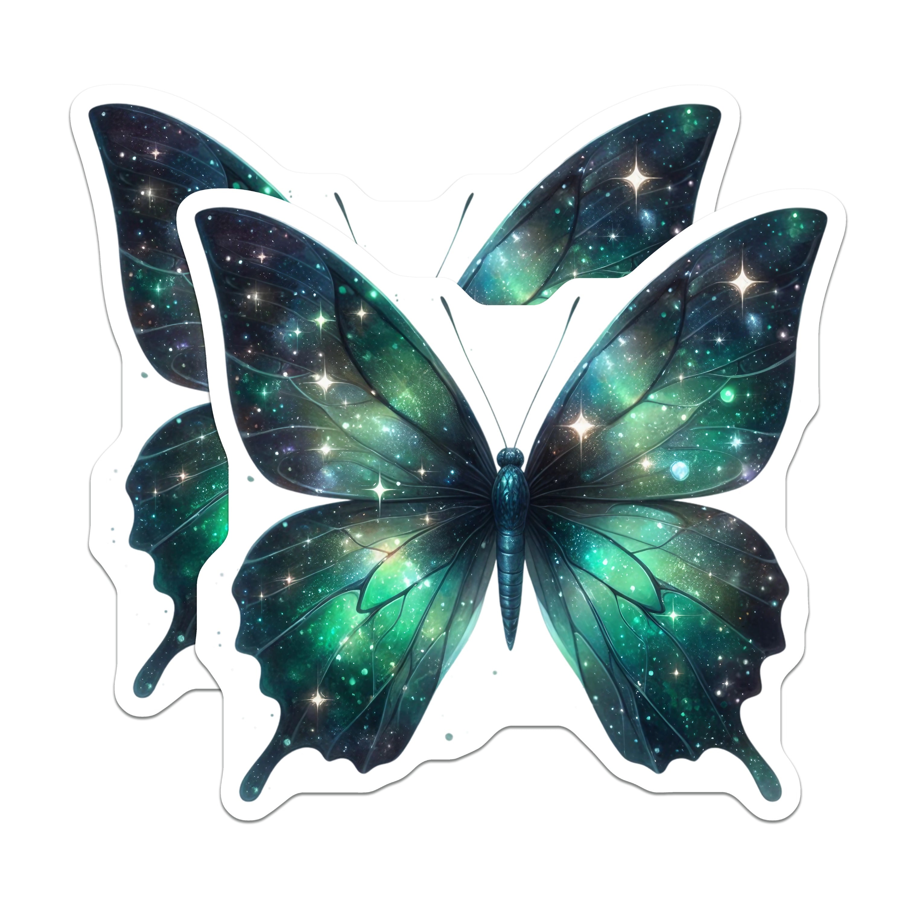 (2 Pack) Cosmic Butterfly Magnets - Starry Night Insect Decor - Whimsical Celestial Kitchen Refrigerator Locker Accessory - 5 Inches On Longest Side - Thick Durable Magnet - Made in USA - MAG38480