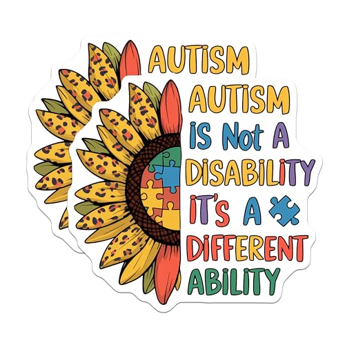 (2 Pack) Disability Advocacy Magnet - Different Ability Message - 5" On Longest Side - Sticks to Smooth Flat Surfaces - Made in USA - MAG10050