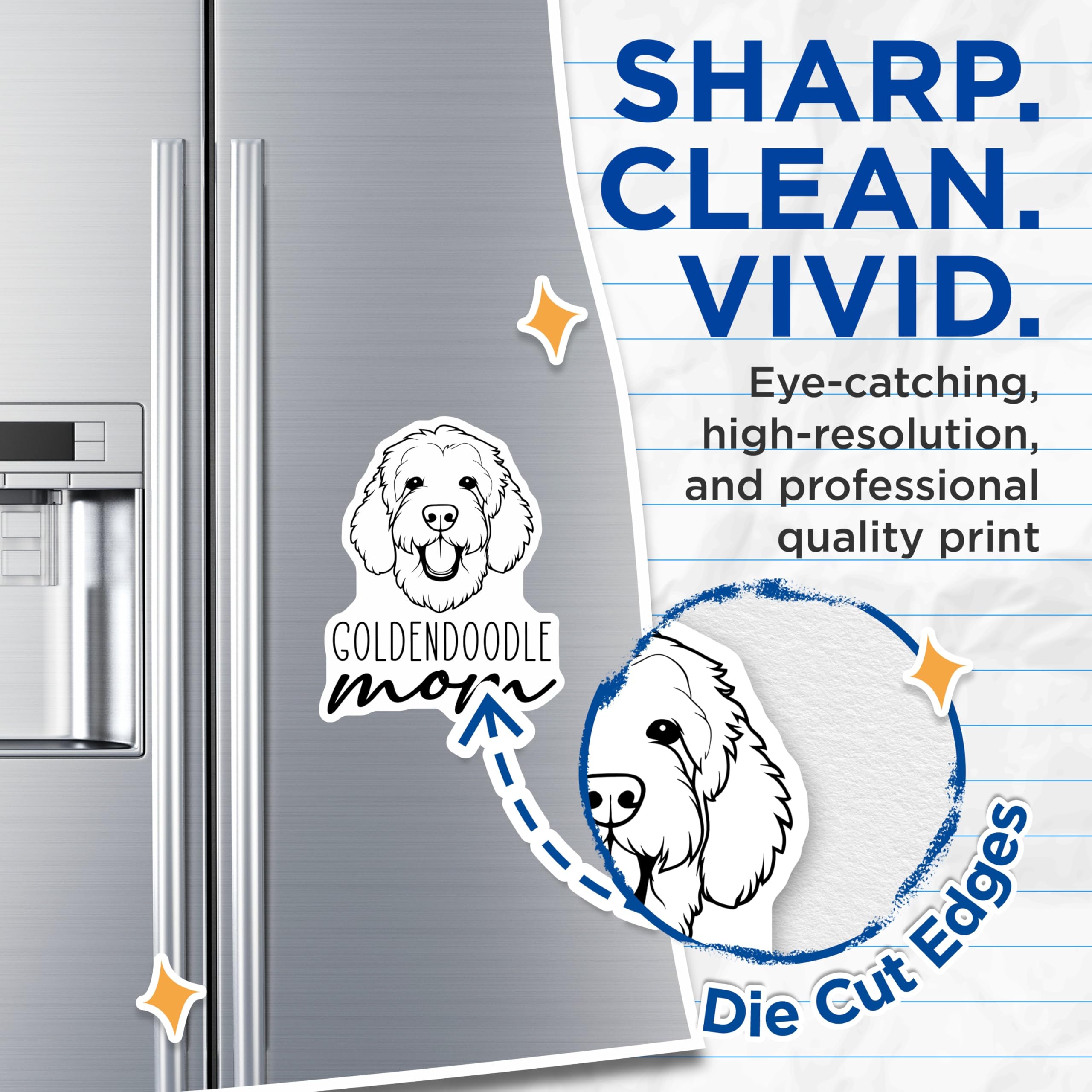 (2 Pack) Goldendoodle Mom Magnets - Dog Lover Pet Owner - Cute Puppy Magnets - 5 Inches On Longest Side - Thick Durable Magnet - Made in USA - MAG27018