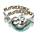 (2 Pack) Sloth Coffee Magnet - Lazy Day Magnets - Relaxing Sloth Decor Magnets - Coffee Lover Magnets - Cute Sloth Magnets- 5" On Longest Side - for Fridges, Toolboxes, Cars - Made in USA - MAG2728