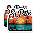 (2 Pack) St Pete Florida Magnets - Sunshine City Decor - Travel Souvenir - 5" On Longest Side - Premium Magnet - for Cars, Refrigerators, Toolboxes, Lockers - Made in USA - MAG17174
