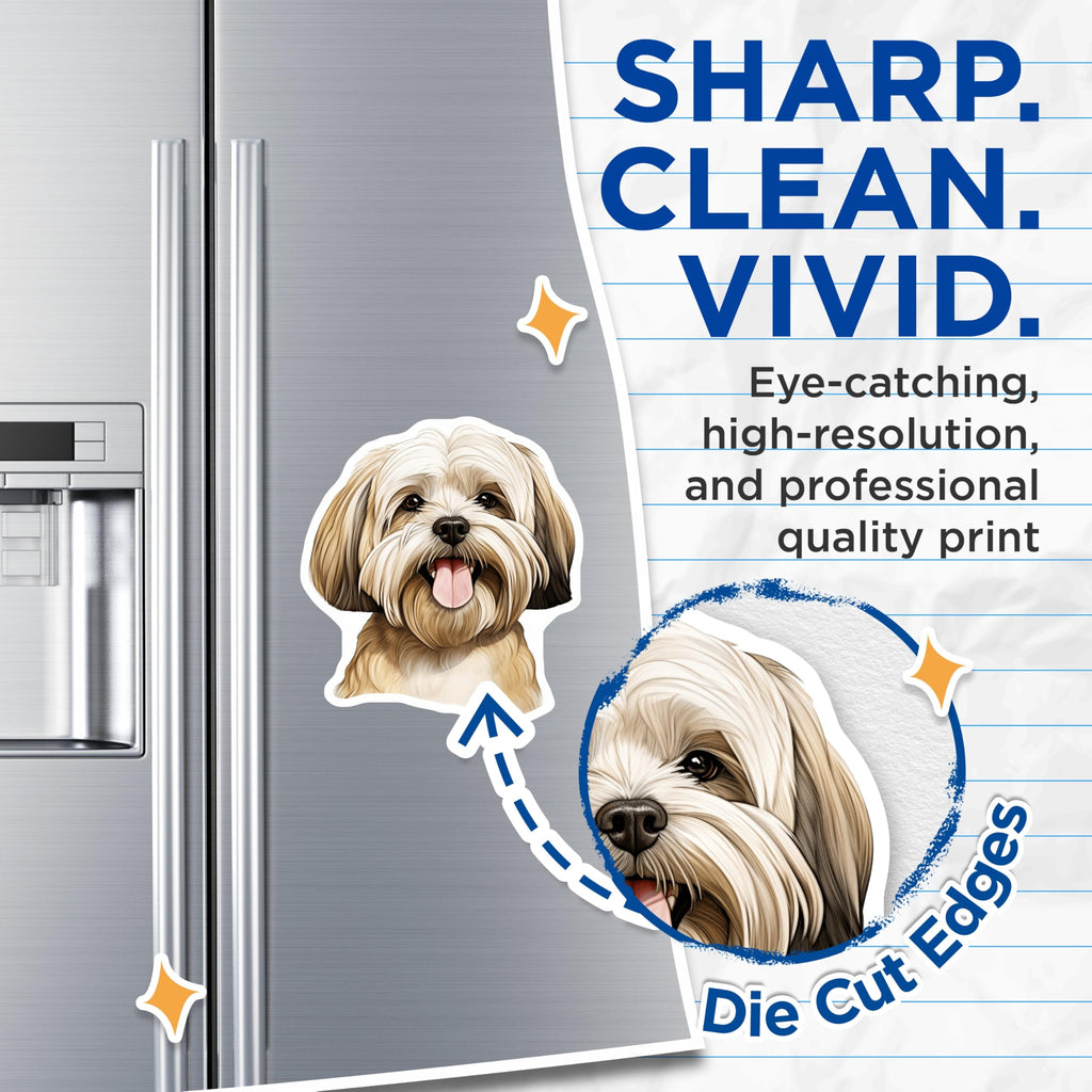 (2 Pack) Shih Tzu Dog Magnets - Cute Dog Lover Accessory - Pet Owner Fridge Decor Animal Art - 5 Inches On Longest Side - Thick Durable Magnet - Made in USA - MAG27100