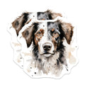 (2 Pack) Australian Shepherd Magnets - Watercolor Dog Art - Merle Collie Lover Decor - 5 Inches On Longest Side - Thick Durable Magnet - Made in USA - MAG26537