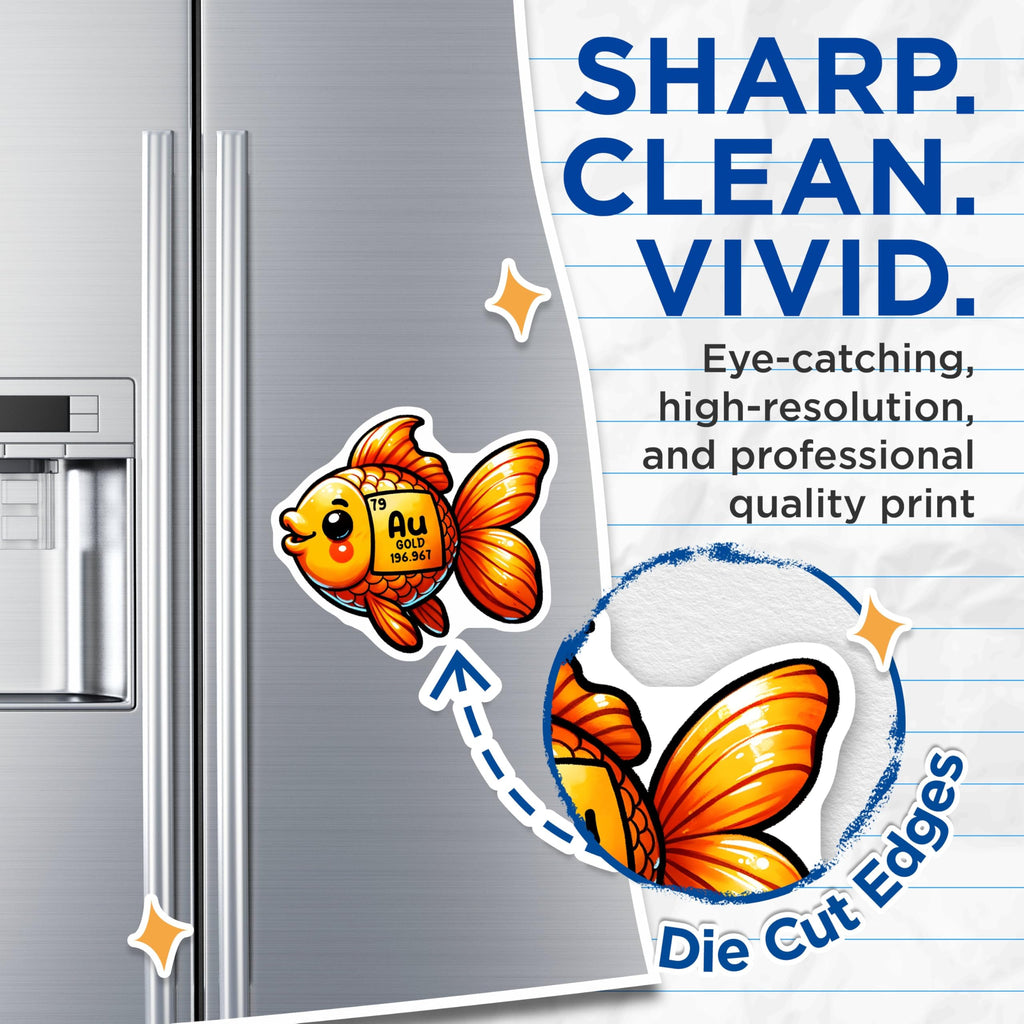 (2 Pack) Gold Fish Magnets - 5" On Longest Side - for Cars, Fridges, Toolboxes - Made in USA - MAG8016