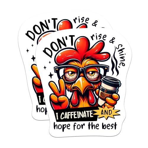 (2 Packs) Don't Rise and Shine Magnets - I Caffeinate and Hope for The Best Magnets - 5 Inches On Longest Side - Premium Magnet - for Fridges, Toolboxes, Cars - Made in USA - MAG2308