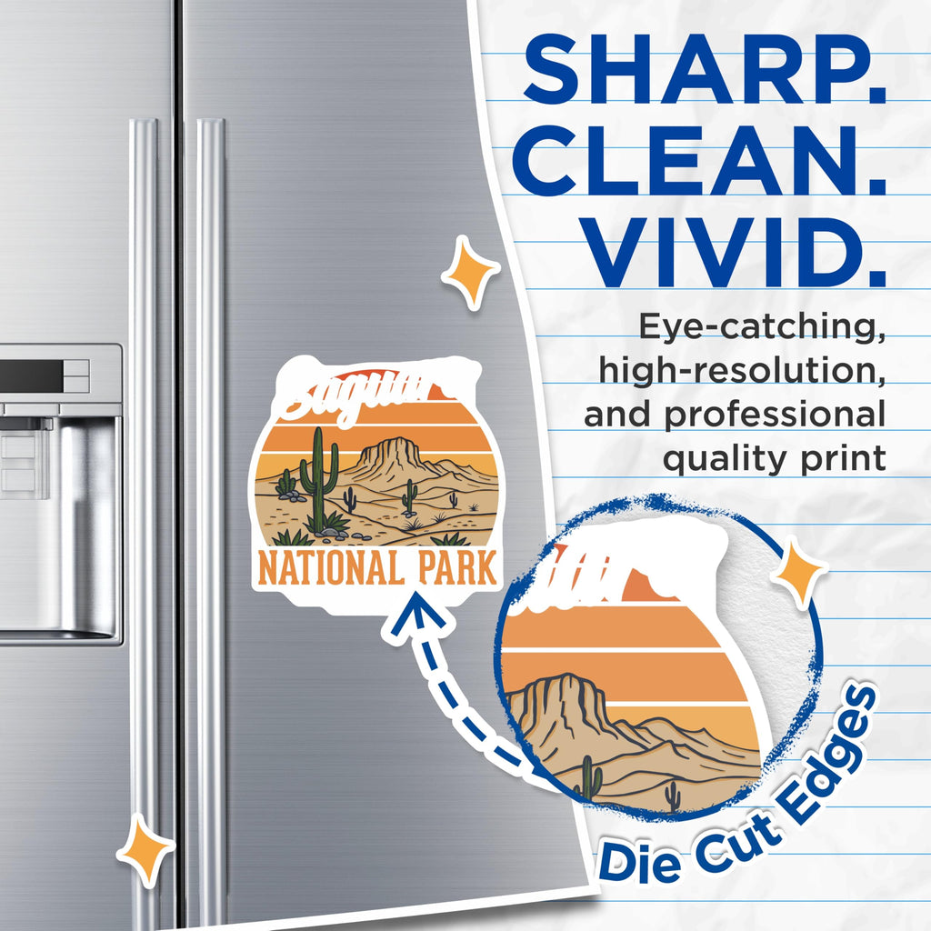 (2 Pack) Saguaro National Park Magnets - Arizona Desert Scenery - Southwestern Decor Magnet - 5" On Longest Side - Premium Magnet - for Cars, Refrigerators, Toolboxes, Lockers - Made in USA - MAG18991