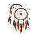 (2 Pack) Dreamcatcher Magnets - Vibrant Watercolor Puzzle Art - Bohemian Native Feather Design - Spiritual Home Decor Accent - 5 Inches On Longest Side - Thick Durable Magnet - Made in USA - MAG23818