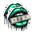 (2 Pack) Lips Money Magnets - Artistic Dollar Bill - Dollar Design ation - 5" On Longest Side - for Cars, Fridges, Toolboxes - Made in USA - MAG4564