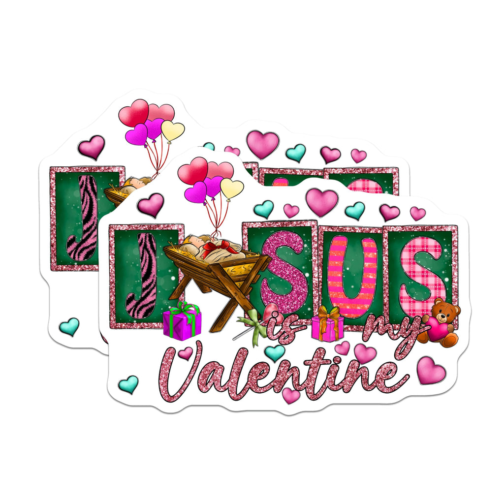 (2 Pack) Jesus is My Valentine Magnets - Christian Faith Decor - Religious Holiday Design - 5 Inches On Longest Side - Thick Durable Magnet - Made in USA - MAG25395