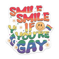(2 Pack) Smile If Youre Gay Stickers - Pride LGBTQ+ - Cute Motivational Stickers - 5" On Longest Side - Sticks to Smooth Flat Surfaces - Made in USA - BMCS6530