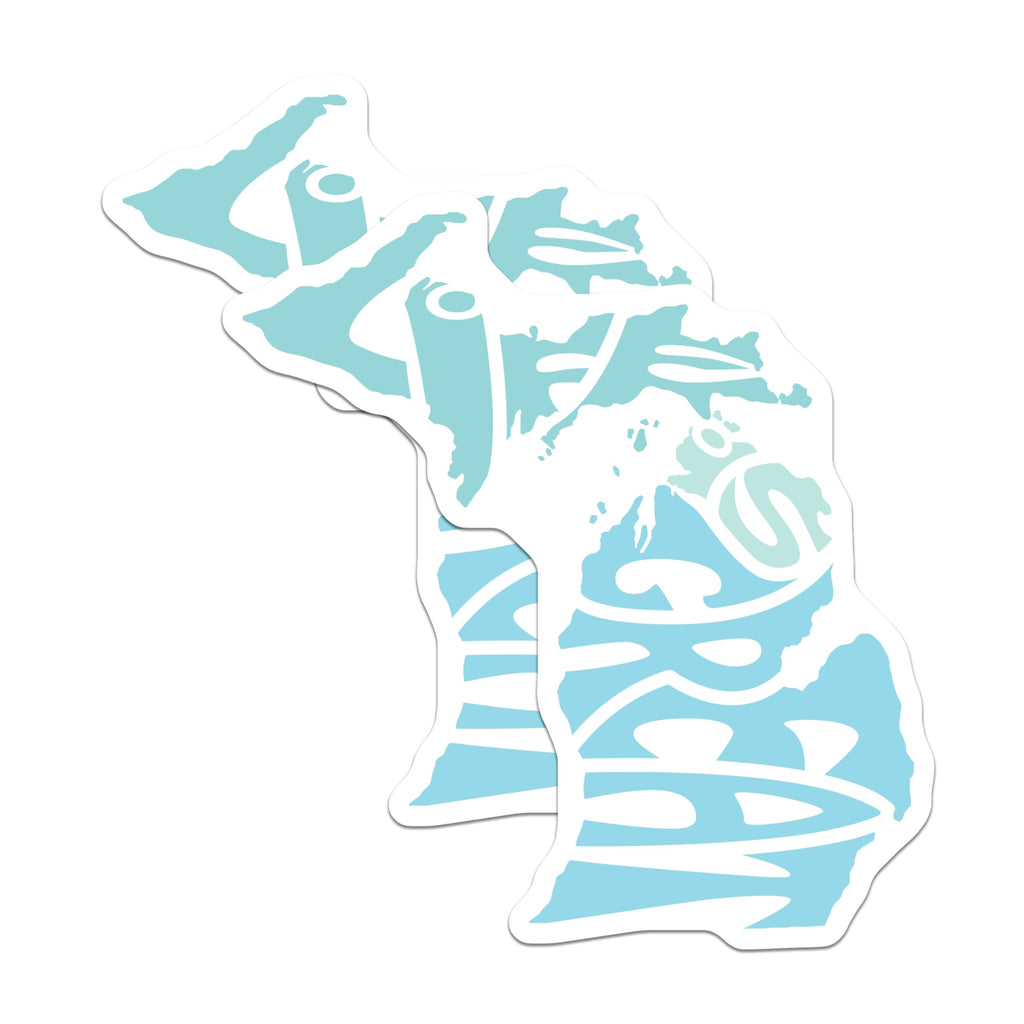 (2 Pack) Michigan Magnets - Great Lakes State Outline Decor - Midwest Lake Life Souvenir - 5 Inches On Longest Side - Thick Durable Magnet - Made in USA - MAG19392