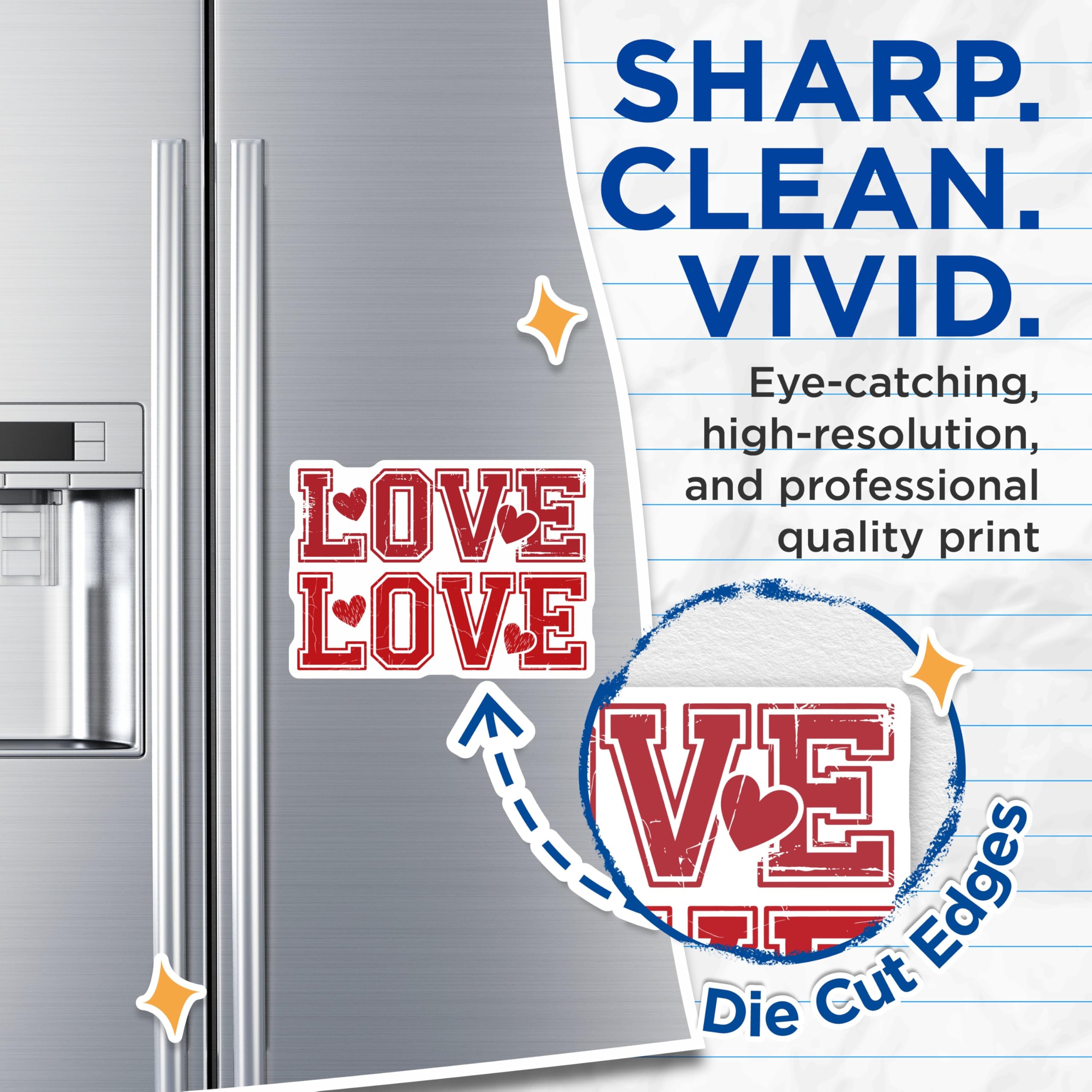 (2 Pack) Love Heart Magnets - Romantic Decor - Aesthetic Fridge Magnets - 5" On Longest Side - Premium Magnet - for Cars, Refrigerators, Toolboxes, Lockers - Made in USA - MAG15045