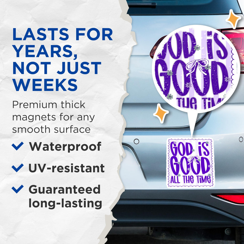 (2 Pack) God is Good Magnets - Christian Faith Decor - Inspirational Bible Quote Magnets - 5 Inches On Longest Side - Thick Durable Magnet - Made in USA - MAG26261