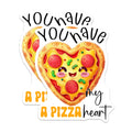 (2 Pack) Pizza Heart Magnets - Kawaii Foodie Decor - Funny Love Pun Fridge Magnet - 5 Inches On Longest Side - Thick Durable Magnet - Made in USA - MAG38093