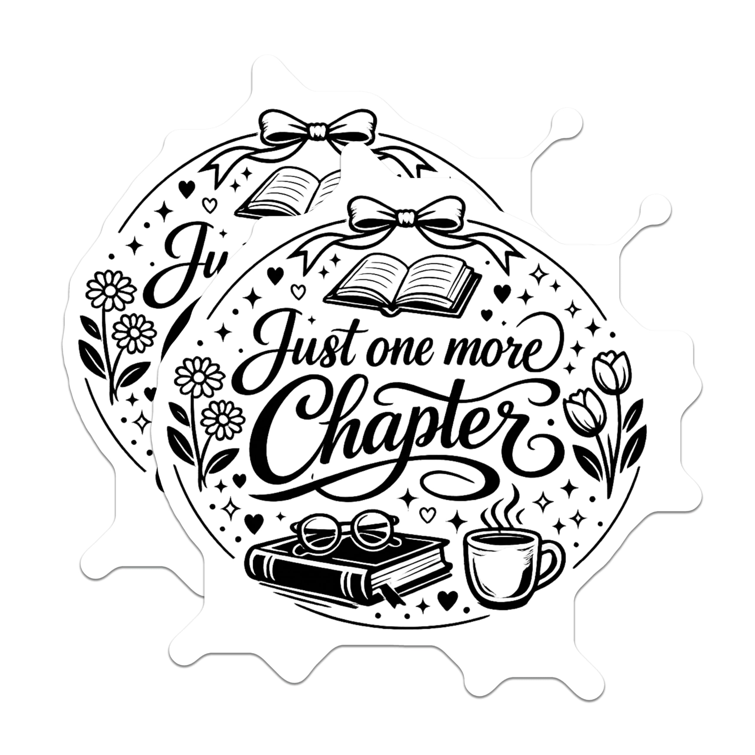 (2 Pack) Just One More Chapter Magnets - Book Lover Reader Decor - Literary Bookworm Art - 5 Inches On Longest Side - Thick Durable Magnet - Made in USA - MAG22514