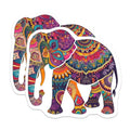 (2 Pack) Mandala Elephant Stickers - Colorful Animal Decals - Bohemian Inspired Art Stickers - 5" On Longest Side - Sticks to Smooth Flat Surfaces - Made in USA - BMCS4655