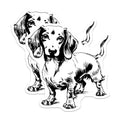 (2 Pack) Dachshund Dog Magnets - Wiener Dog Lover Refrigerator Decor - Pet Parent Kitchen Animal Art Accents - 5 Inches On Longest Side - Thick Durable Magnet - Made in USA - MAG39811