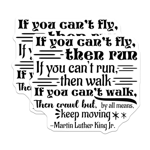 (2 Pack) Inspirational Quote Stickers - Motivational Message Stickers - Martin Luther King Jr Quotes Decal - 5" On Longest Side - Sticks to Smooth Flat Surfaces - Made in USA - BMCS5531