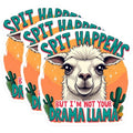 (3 Pack) Drama Llama Decals - Funny Llama Meme - No Drama Llama Decals - 3 Inches On Longest Side - Easy Peel & Apply - Made in USA - 3MCS4090