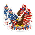 (2 Pack) Patriotic Eagle Magnets - American Flag USA Decor - 4th of July Americana Folk Art Refrigerator - 5 Inches On Longest Side - Thick Durable Magnet - Made in USA - MAG38739