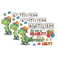 (3 Pack) Autism Awareness Decals - Dinosaur Design - Ability Not Disability - 3 Inches On Longest Side - Easy Peel & Apply - Made in USA - 3MCS8461