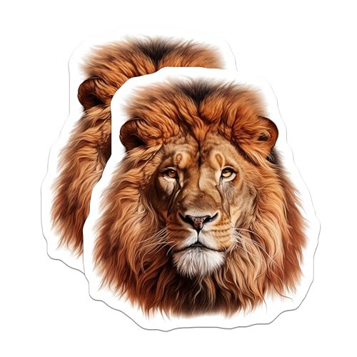 (2 Pack) Majestic Lion Head Magnets - Animal Lover Gifts - Wildlife Home - 5" On Longest Side - for Cars, Fridges, Toolboxes - Made in USA - MAG4265