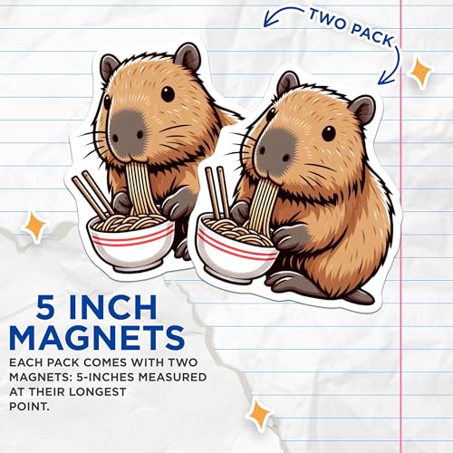 (2 Pack) Cute Animal Kitchen Decor Magnet - 5" On Longest Side - Sticks to Smooth Flat Surfaces - Made in USA - MAG9919