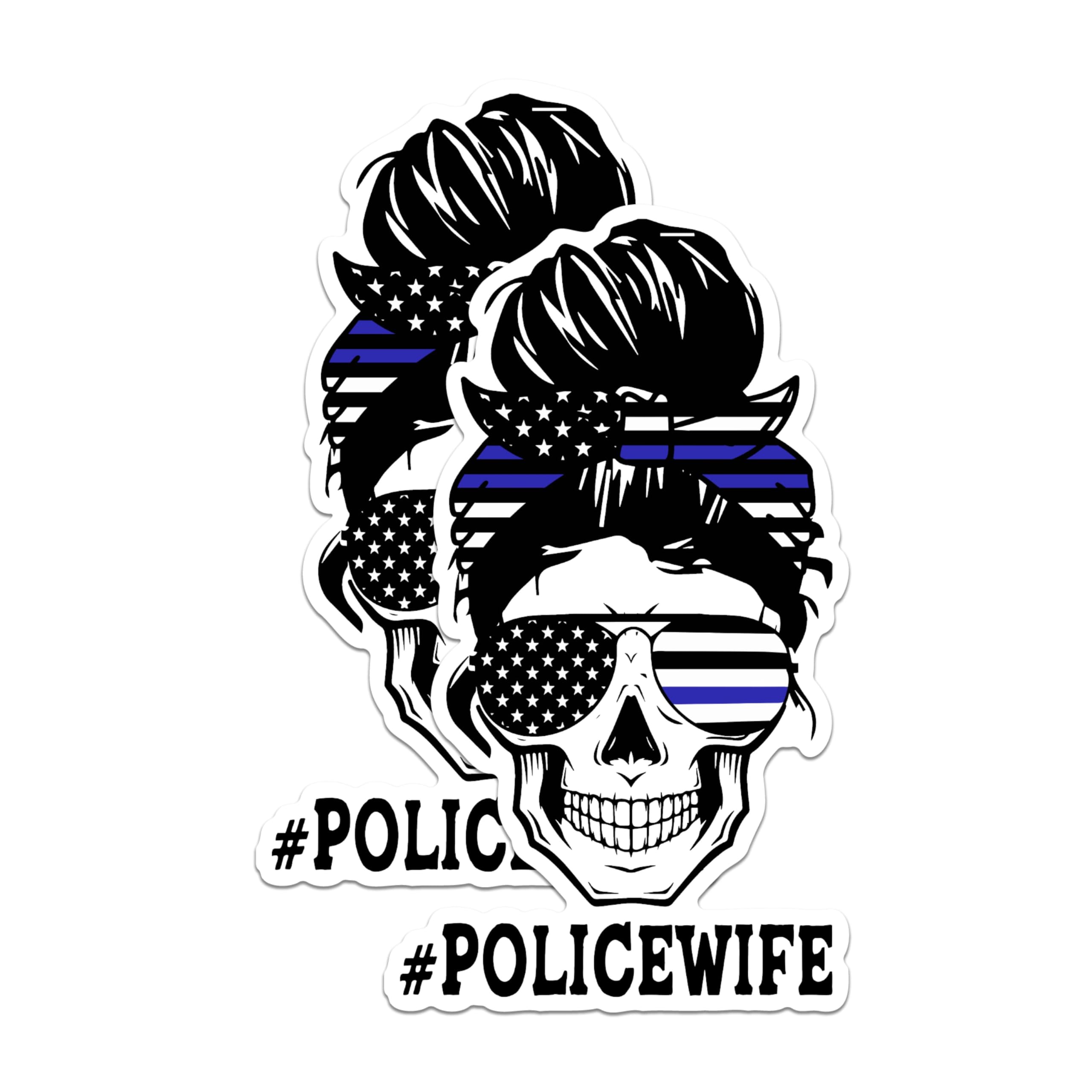 (2 Packs) Police Wife Stickers - Support for Police Married to Police Decals - 5 Inches On Longest Side - Premium Vinyl Decal - Sticks to Any Smooth Flat Surface - Made in USA - BMCS2511