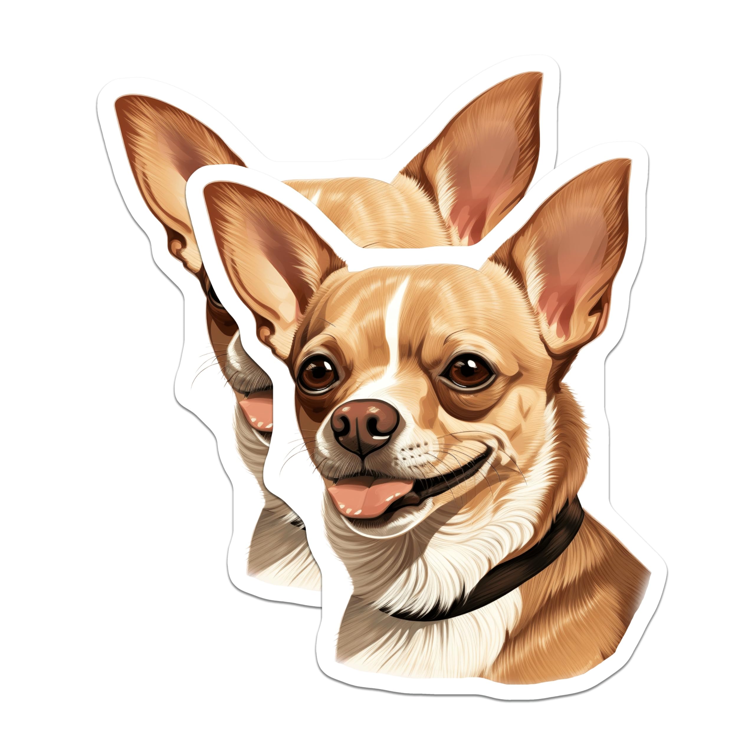(2 Pack) Chihuahua Dog Magnets - Pet Portrait Art - Refrigerator Decor - Dog Lover Item - 5 Inches On Longest Side - Thick Durable Magnet - Made in USA - MAG28170
