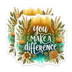 (2 Pack) Inspirational Quote Magnets - You Make A Difference - Motivational ations - Uplifting Home - 5" On Longest Side - for Cars, Fridges, Toolboxes - Made in USA - MAG4431
