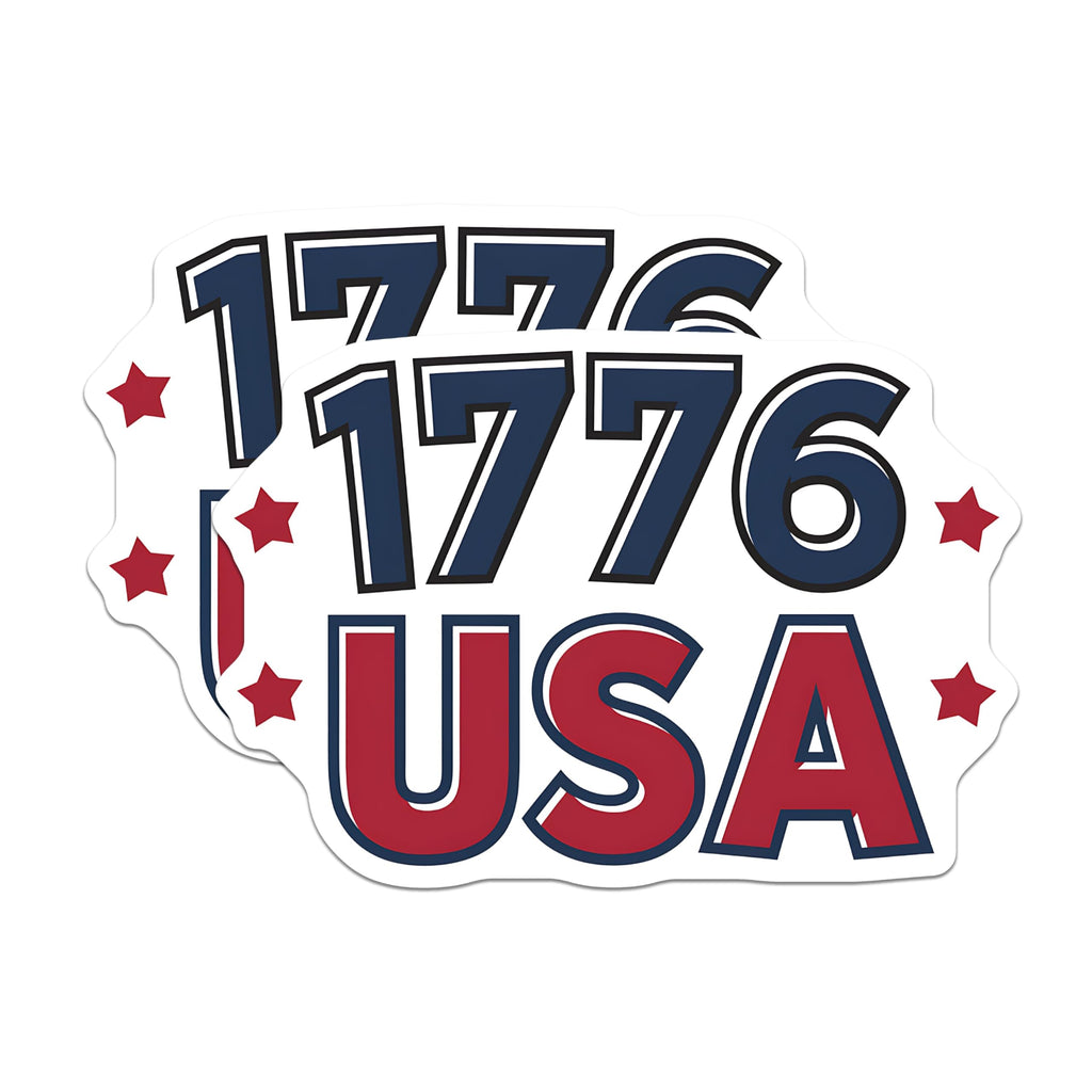 (2 Pack) 1776 USA Magnets - Patriotic Fridge Magnets - Independence Day Magnets - American History Magnets - 5" On Longest Side - for Cars, Fridges, Toolboxes - Made in USA - MAG3884