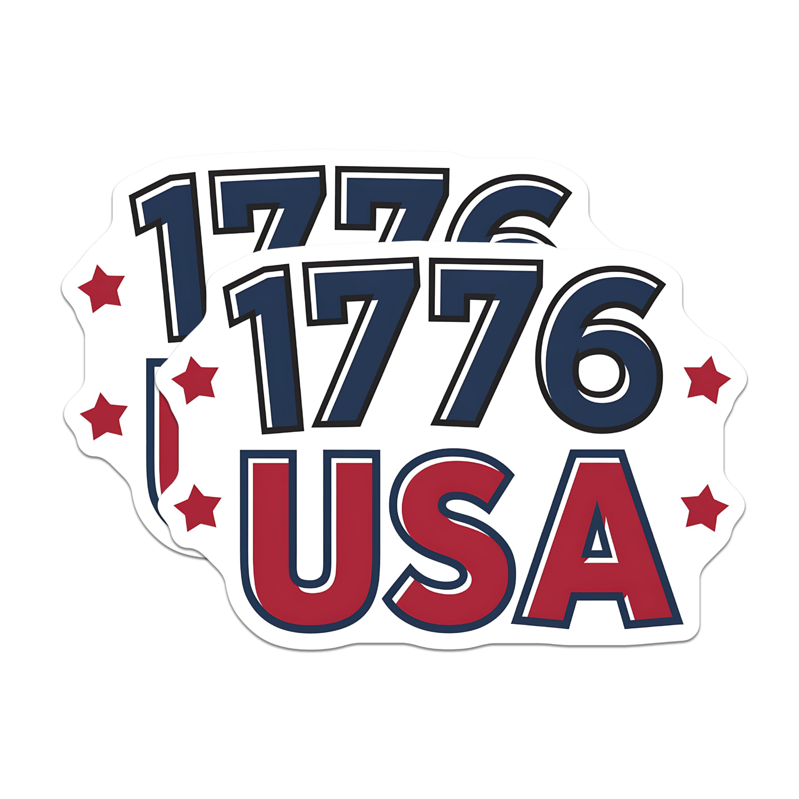 (2 Pack) 1776 USA Magnets - Patriotic Fridge Magnets - Independence Day Magnets - American History Magnets - 5" On Longest Side - for Cars, Fridges, Toolboxes - Made in USA - MAG3884