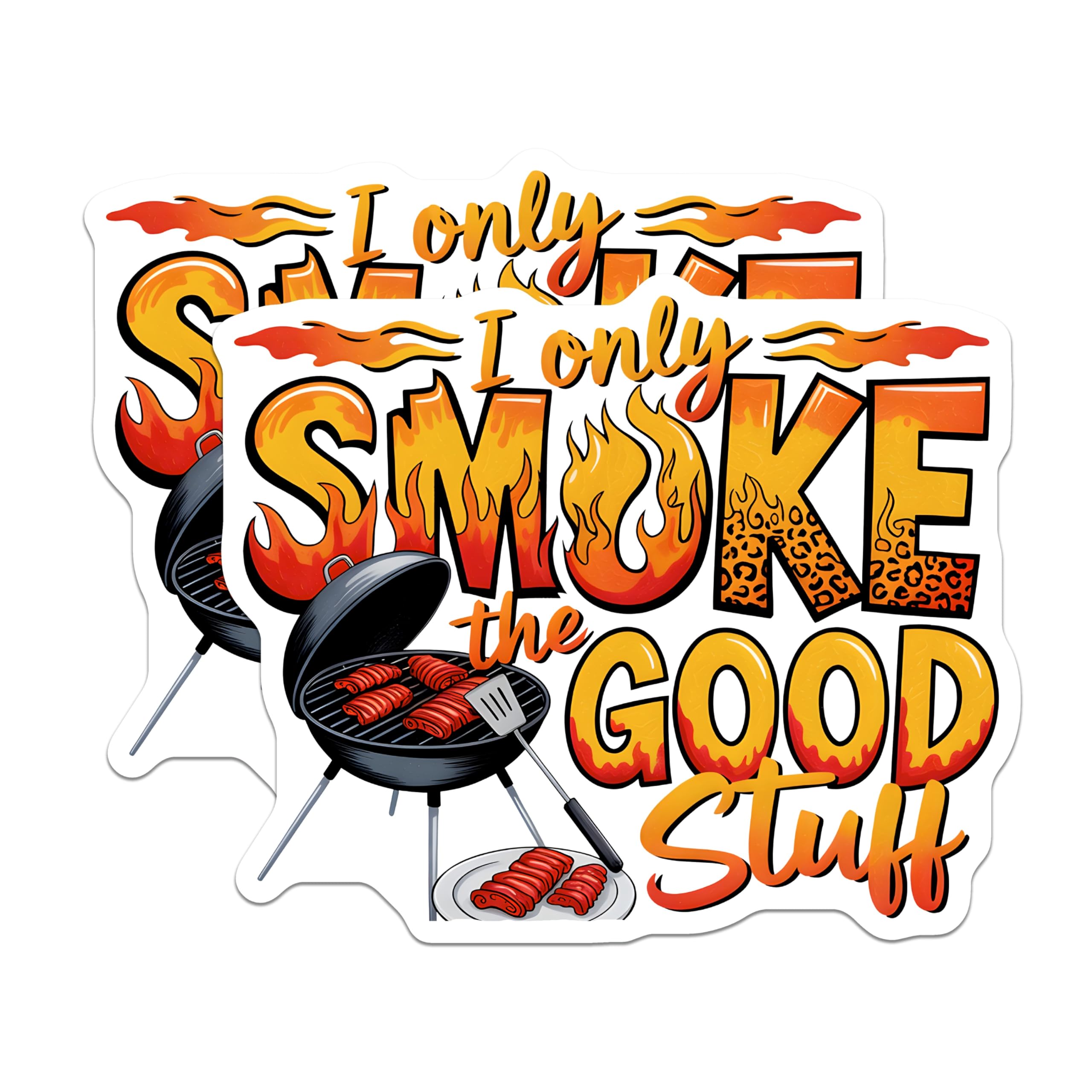 (2 Pack) Funny BBQ Quote Magnets - Grill Master Humor for Men - Fathers Day Dad Kitchen Decor - 5 Inches On Longest Side - Thick Durable Magnet - Made in USA - MAG27110