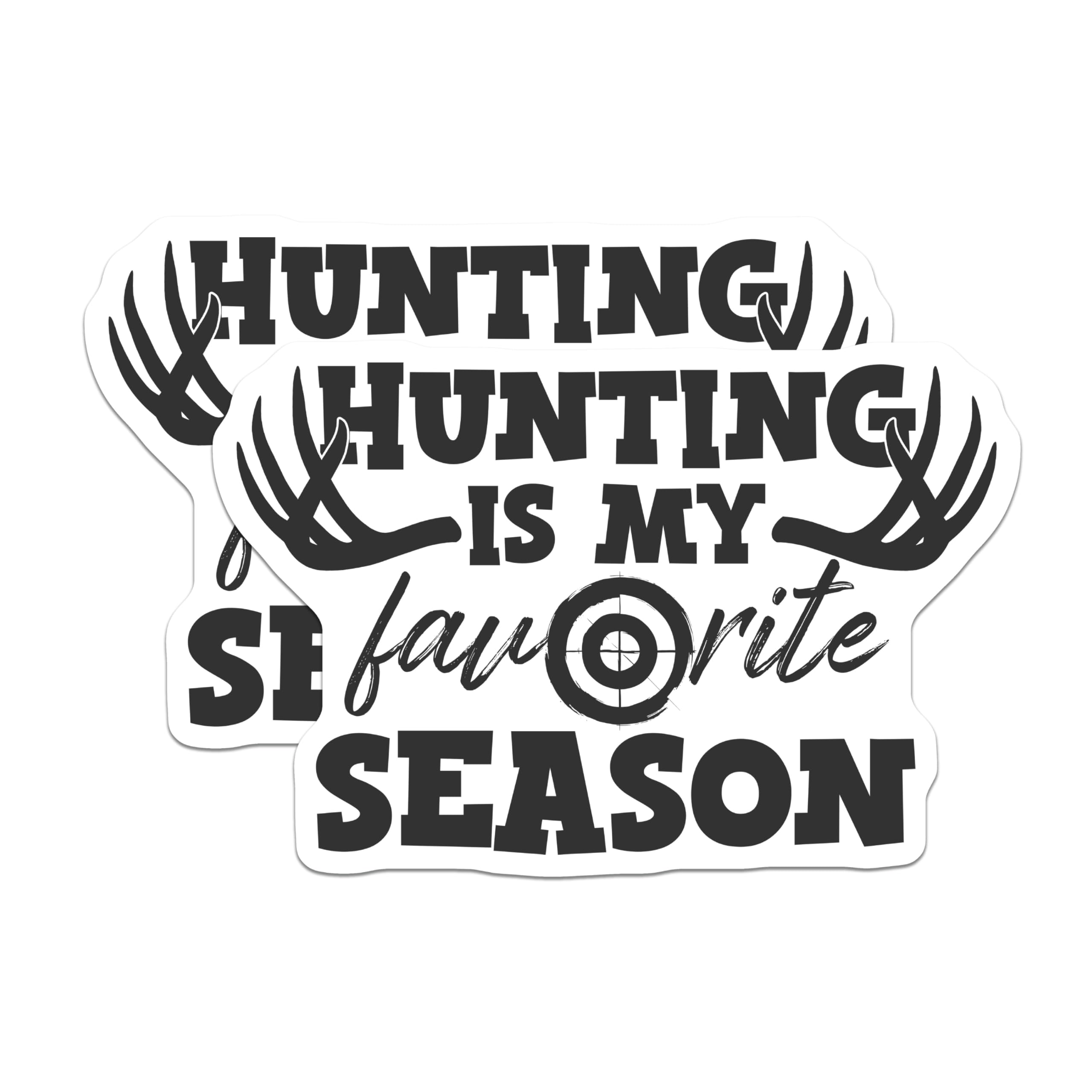 (2 Pack) Hunting Season Magnets - Deer Antlers - Target Practice Gift - 5" On Longest Side - Premium Magnet - for Cars, Refrigerators, Toolboxes, Lockers - Made in USA - MAG15051