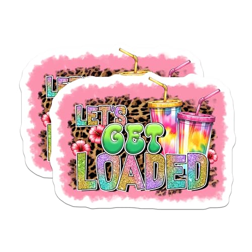 (2 Pack) Let's Get Loaded Magnets - Tropical Party Decor - 5" On Longest Side - for Cars, Fridges, Toolboxes - Made in USA - MAG8296