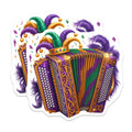 (2 Pack) Mardi Gras Accordion Magnets - Festive New Orleans Decor - Jester Hat Carnival Music Instrument - 5 Inches On Longest Side - Thick Durable Magnet - Made in USA - MAG38308
